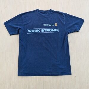 Carhartt Work Strong Navy Blue Crew‎ Neck Short Sleeve Men's Large